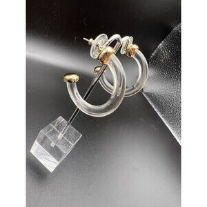 Clear Resin Hoops with Gold Accents